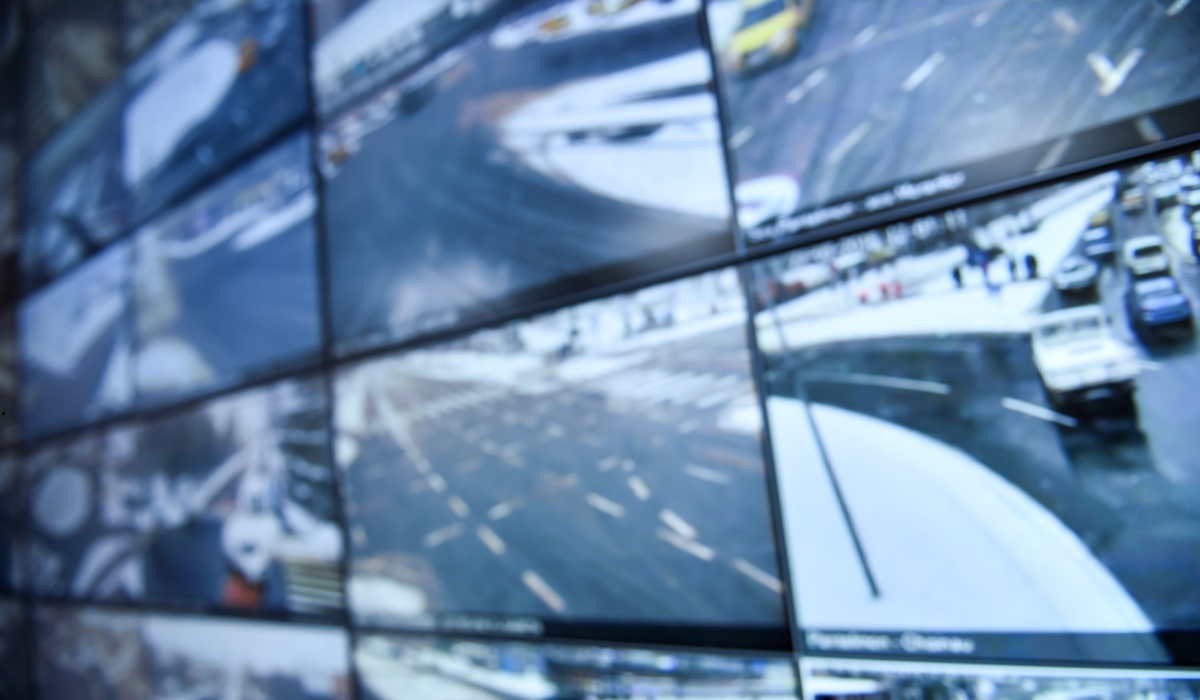 AI-powered city surveillance system with 4K cameras improving urban safety and security
