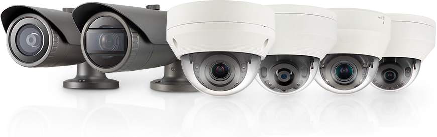 Hanwha Vision XNF-9010RV surveillance camera distributed by SAC Egypt, 12MP resolution with 360-degree panoramic view