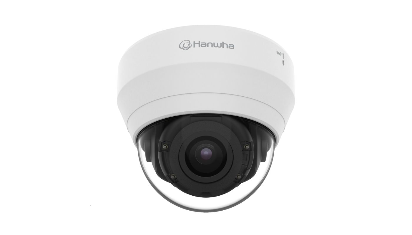 Hanwha Vision QND-6072R AI-powered indoor dome camera installed for intelligent surveillance